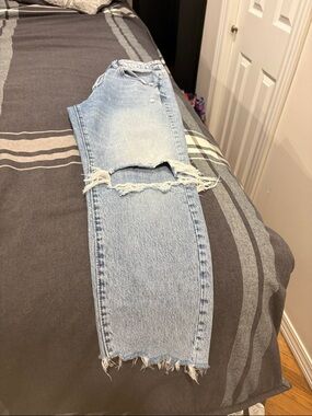 Garage Light Blue Distressed Boyfriend Jeans